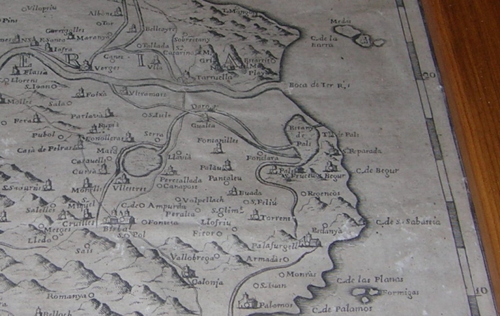 Mapa de Catalunya de 1720 del Monestir de Poblet (3/5)